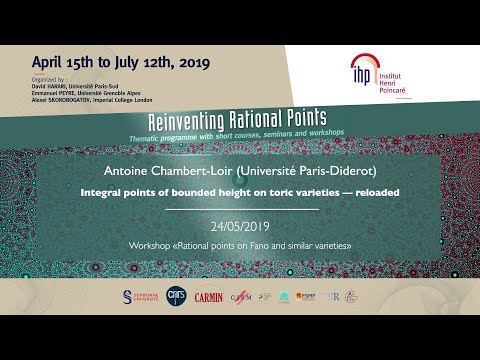 Integral points of bounded height on toric varieties - Chambert-Loir - Workshop 1 - CEB T2 2019