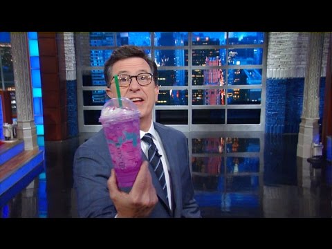 Stephen Colbert Bitterly Taste Tests Starbucks' New Unicorn Frappuccino