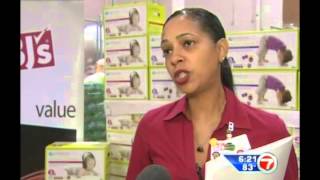BJs Blessing Program   8k Diaper Donation to Family Research Center WSVN 09 24 13 6 630 PM 00 55