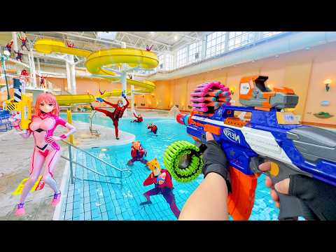 Nerf War | Water Park & Spa Battle 44 (Nerf First Person Shooter)