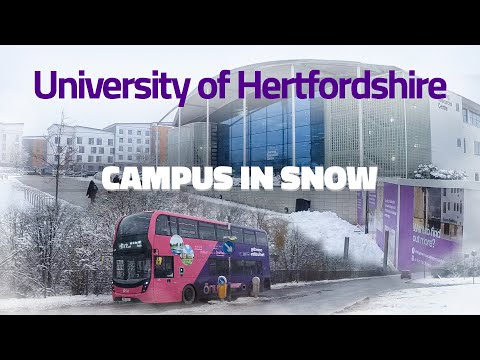 University of Hertfordshire in SNOW! | A College lane campus walkthrough | 4K