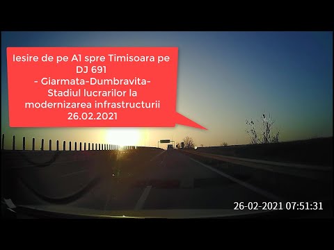 Stadiul lucrarilor la DJ 691 iesire  Autostrada A1- Giarmata - Dumbravita, largirea benzilor de mers