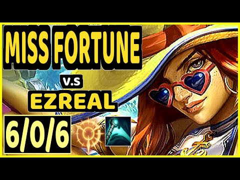 GUNKRAB (MISS FORTUNE) vs EZREAL - 6/0/6 KDA BOTTOM ADC CHALLENGER GAMEPLAY - OC
