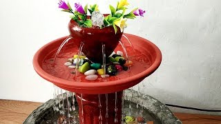How to make beautiful waterfall fountain water fountain very easy