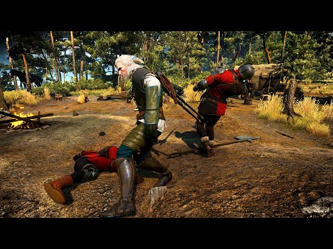 The Witcher 3: Wild Hunt - Geralt of Rivia vs The Redanian Army 4K Gameplay