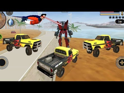 Vegas Crime Simulator - (Transformer Car & Superhero) - Destroy all robot car