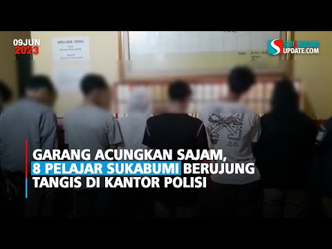 Garang Acungkan Sajam, 8 Pelajar Sukabumi Berujung Tangis di Kantor Polisi