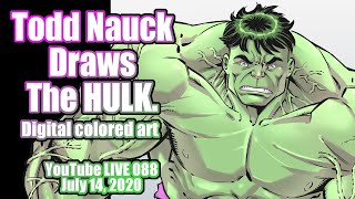 Digital coloring the HULK: Todd Nauck Art Livestream 088