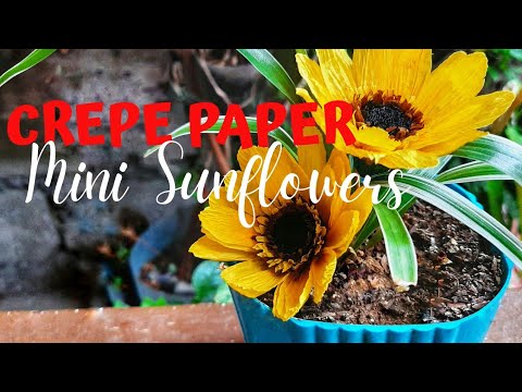 CREPE PAPER FLOWERS | HOW TO MAKE MINI SUNFLOWERS | DIY PAPER BLOOMS