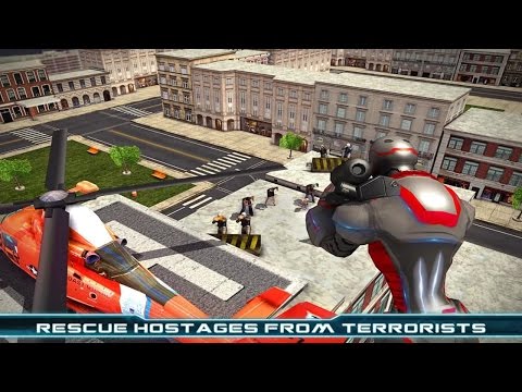 Superhero Flying Robot Rescue Android Gameplay