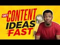 Simple Method To Get Content Ideas Fast | Do this!!