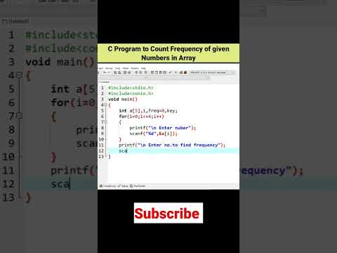 C Program to Count Frequency of given Number in Array #shorts #youtubeshorts #viralshort #clanguage