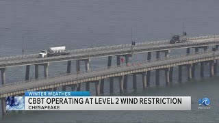 Chesapeake Bay Bridge-Tunnel under level 2 wind restrictions