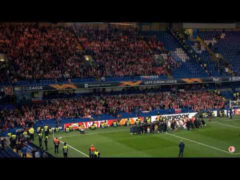 Slavia Prague fans at Stamford Bridge
