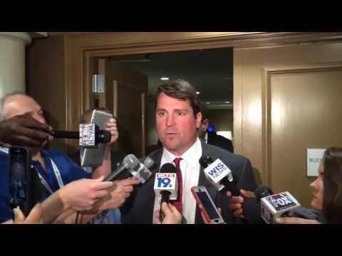 South Carolina head coach Will Muschamp speaks at SEC Media Days