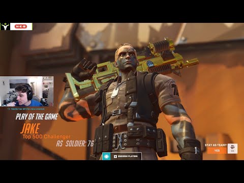 WHAT TOP 500 SOLDIER 76 LOOKS LIKE - JAKE! POTG! OVERWATCH 2 SEASON 2 TOP 500