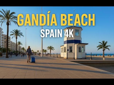 𝓖𝓐𝓝𝓓𝓘𝓐 - Gandia Beach 4K: Experience the Thriving Afternoon Atmosphere - 360 Virtual Walk - Valencia
