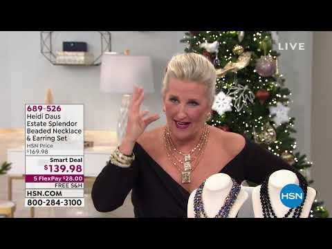 Heidi Daus "Estate Splendor" Beaded Necklace and Earring...