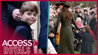 Prince Louis Tugs Mom Kate Middleton's Arm During Christmas Service