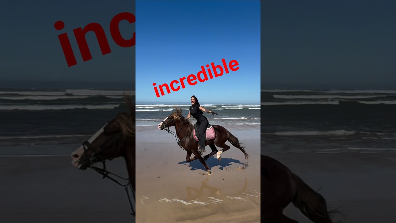 Crazy horse riding on the beach #horseriding