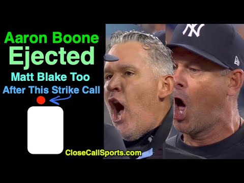 E106-7 - Aaron Boone Ejected by Manny Gonzalez After Strike 3 to Anthony Volpe, Matt Blake Run Too
