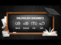 ശ ഷ സ ഹ  LEARN MALAYALAM CONSONANTS - SHA SSHA SA HA | Learn Malayalam Alphabets