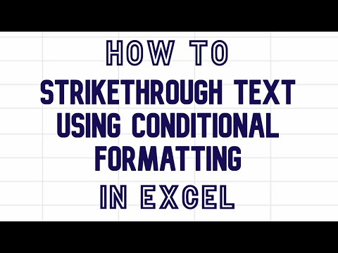 How to strikethrough or fill text using conditional formatting in Excel video #exceltips #excel