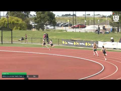 Girls U14 4x100m Timed Final 3: 2021 Commonwealth Bank State Relays Championships // LAVicTV