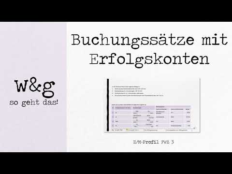 FWZ 3 Erfolgsrechnung - #3 Die Buchungssätze mit Erfolgskonten