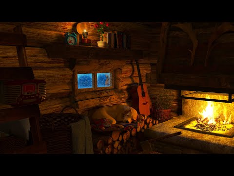 Deep Sleep in a Cozy Winter Hut - Snow Storm Sound for Relax, Sleep, from Insomnia, Sleep Disorders