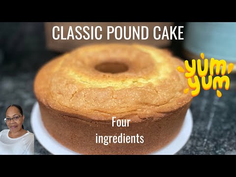 Classic Pound Cake Just 4 Ingredients #amazing #diy #homemade #cooking#pound_cake