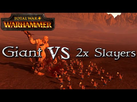 Giant vs 2x Slayers - Total War: Warhammer - 1v1 Unit Battles