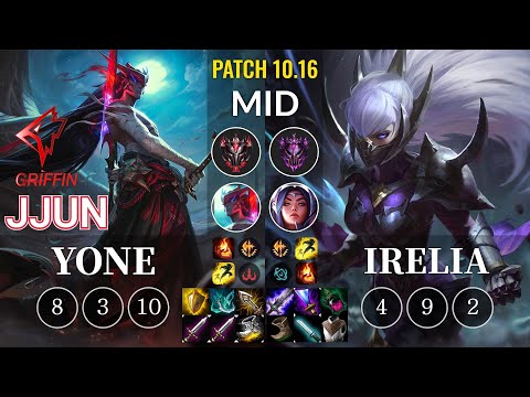 GRF jjun Yone vs Irelia Mid - KR Patch 10.16