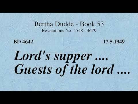 BD 4642 - LORD'S SUPPER .... GUESTS OF THE LORD ....