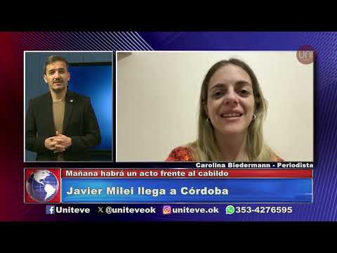 Javier Milei llega a Córdoba