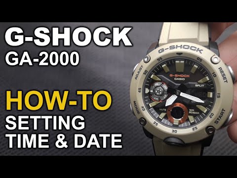 GShock GA-2000 - Setting Time and Date tutorial