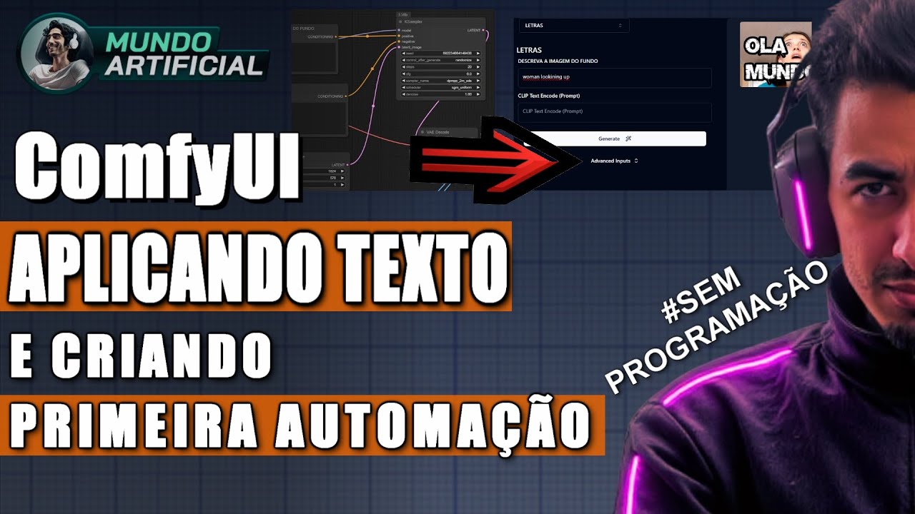 Como Aplicar Texto nas imagens no ComfyUI e Introdução a Interface da Automação do seu Workflow