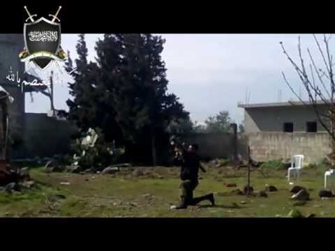 التصدي للطيران الحربي من قبل كتيبة المعتصم بالله في مدينة تلبيسة في ريف حمص الشمالي