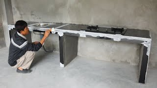 Download lagu Construction & Installation Kitchen Table Concrete Super Load-Bearing With Ceramic Tiles mp3