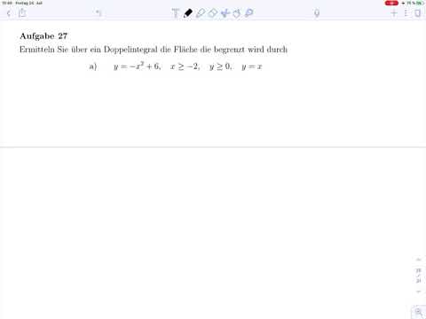 Double integral - area calculation – Problem 27a – Rep. Mathematics 2