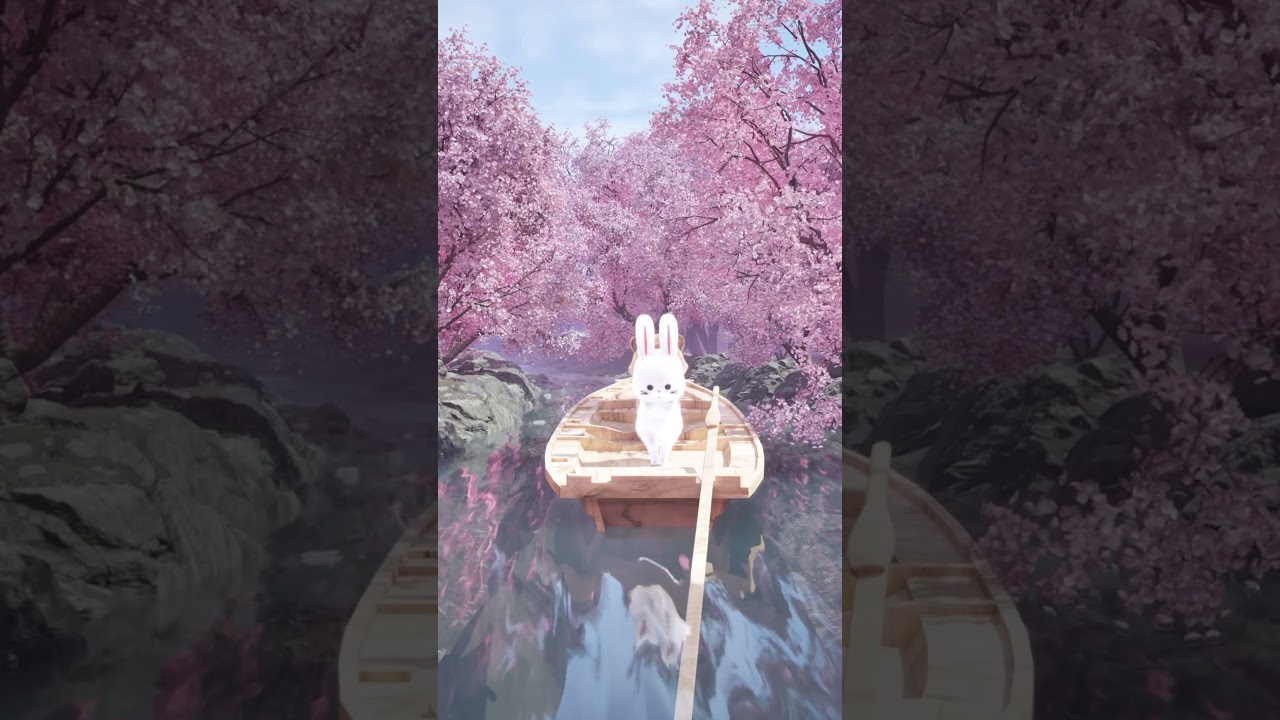 【童謡】さくらさくら（歌詞付き)　#童謡   #歌ってみた  #さくら  #ピアノ#3dcg #こどもダンス #三味線  #うさぎ