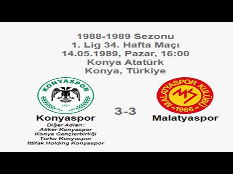 Konyaspor 3-3 Malatyaspor [HD] 14.05.1989 - 1988-1989 Turkish 1st League Matchday 34