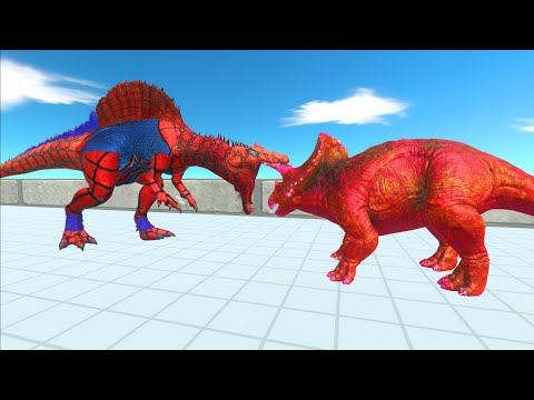 Animal Revolt Battle Simulator - Spiderman Spinosaurus Death Run