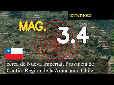 😱🚨  Terremoto cerca de Nueva Imperial, Provincia de Cautín, Región de la Araucanía, Chile actualizac