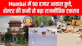 मुंबई में 90,000 आवारा कुत्ते 🐕शेल्टर की भारी कमी से बढ़ा राजनीतिक बवाल⚡ शिवाजी पार्क में बड़ा विरोध