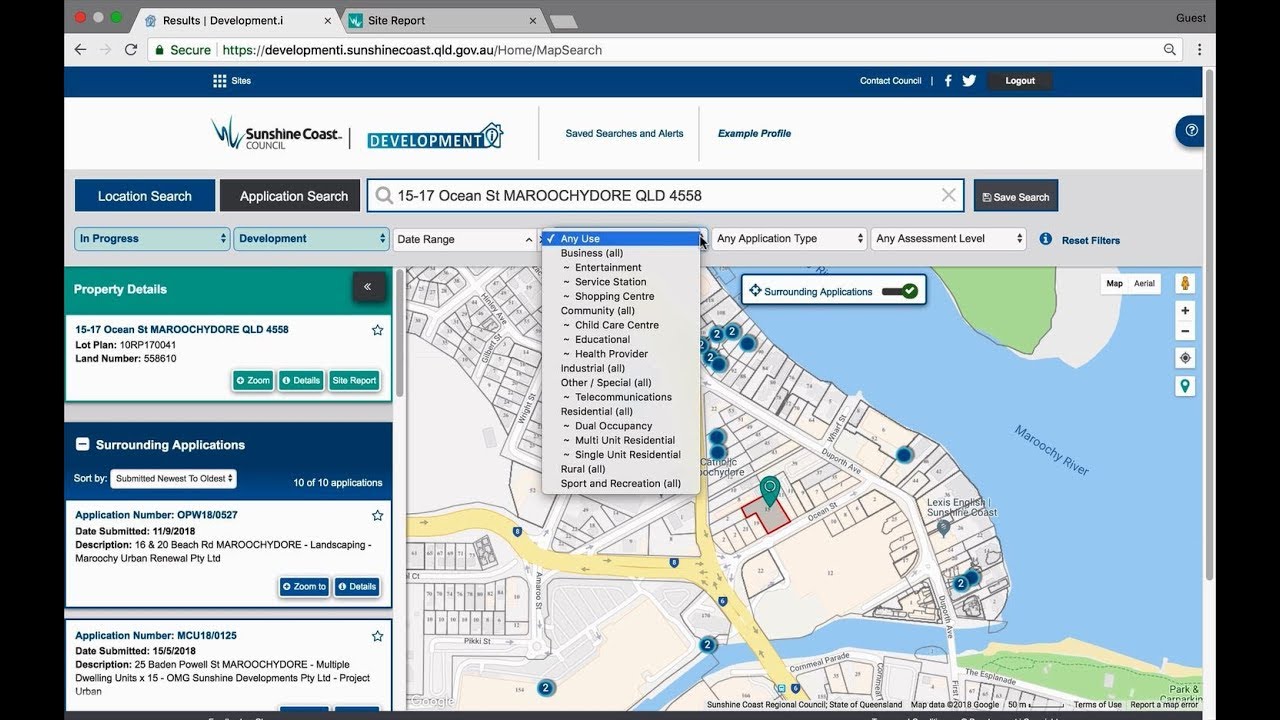 Development.i how to #3 - Finding applications using the map and filters