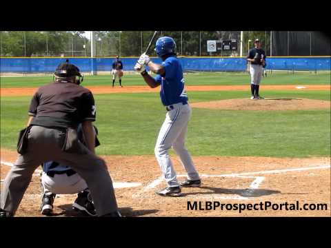 D.J. Davis, Toronto Blue Jays OF batting vs. Yankees - Minor League Spring Training 2013