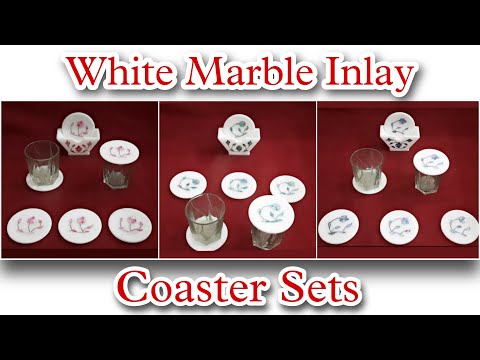 Plane Coasters White Marble
