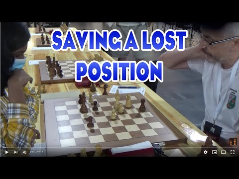 Grandmaster tries to save an endgame