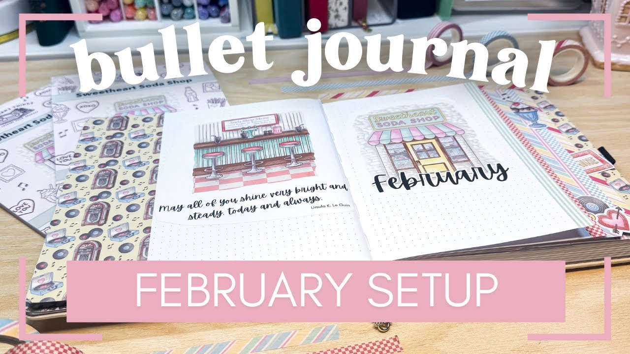 February 2026 Bullet Journal Setup | Waterfall Dutch Door Journal Spread